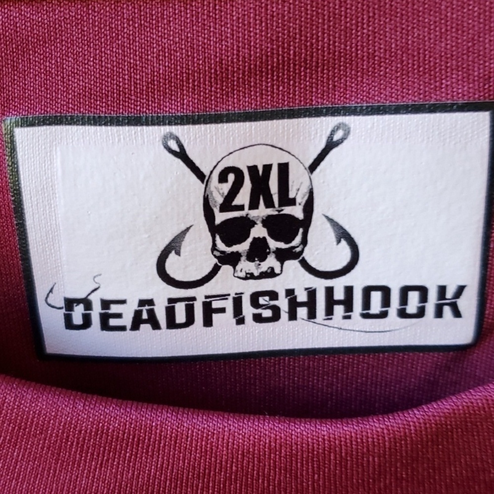 Deadfishhook maroon poly long sleeve outdoors shirt 2XL - Picture 2 of 8